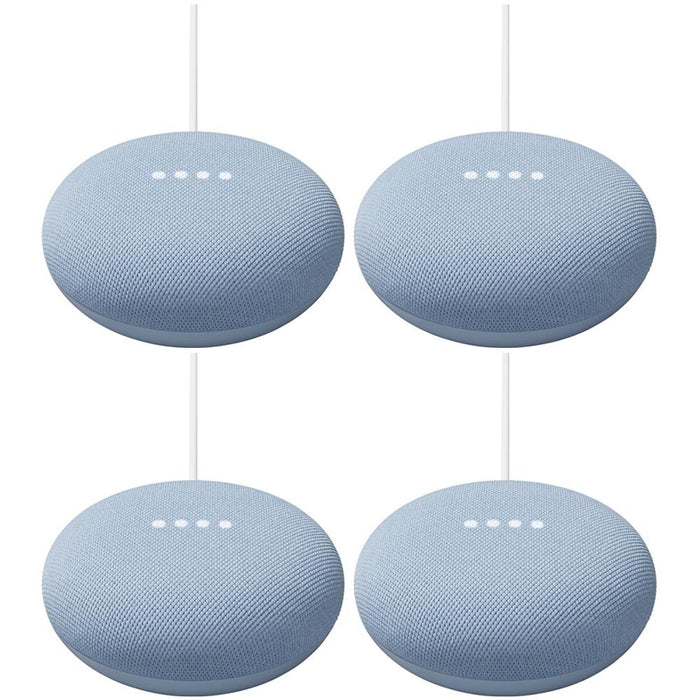 Google Nest Mini - 2nd Gen Smart Speaker GA01140-US with Google Assistant Sky Blue 4 Pack