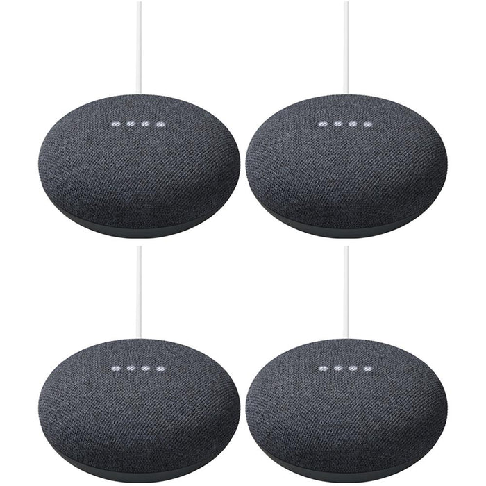 Google Nest Mini - 2nd Gen Smart Speaker with Google Assistant Charcoal 4 Pack