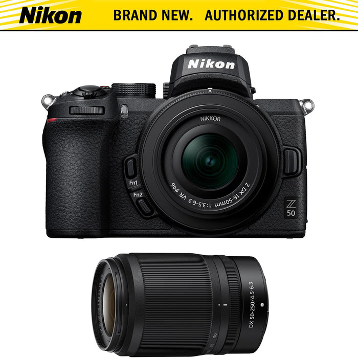 Nikon Z 50 DX-format Mirrorless Camera w/ NIKKOR Z DX 16-50mm & 50-250mm VR Lens