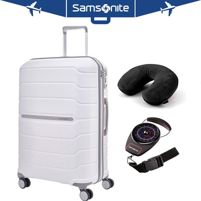 Samsonite Freeform 24" Hardside Spinner Luggage White + Scale & Pillow
