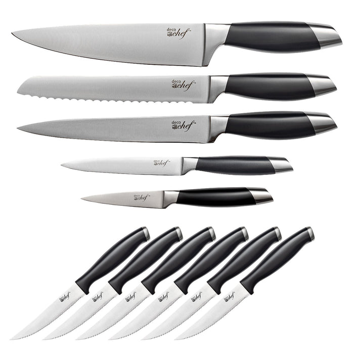 Deco Chef 16 Piece Kitchen Knife Set with Shears, Cutting Board with C —  Beach Camera