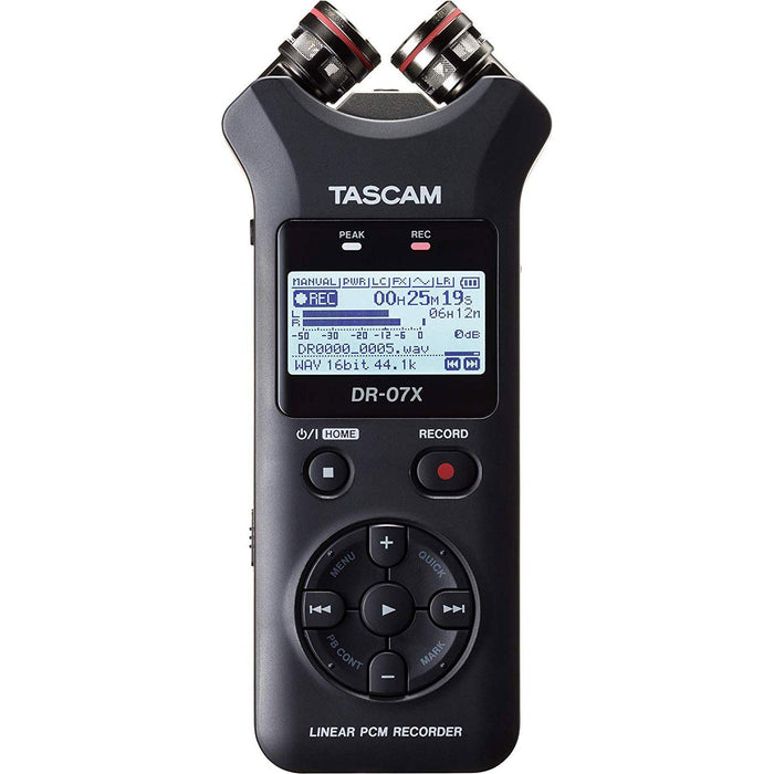 Tascam DR-07X Stereo Handheld Digital Audio Recorder w/ Accessories Bundle