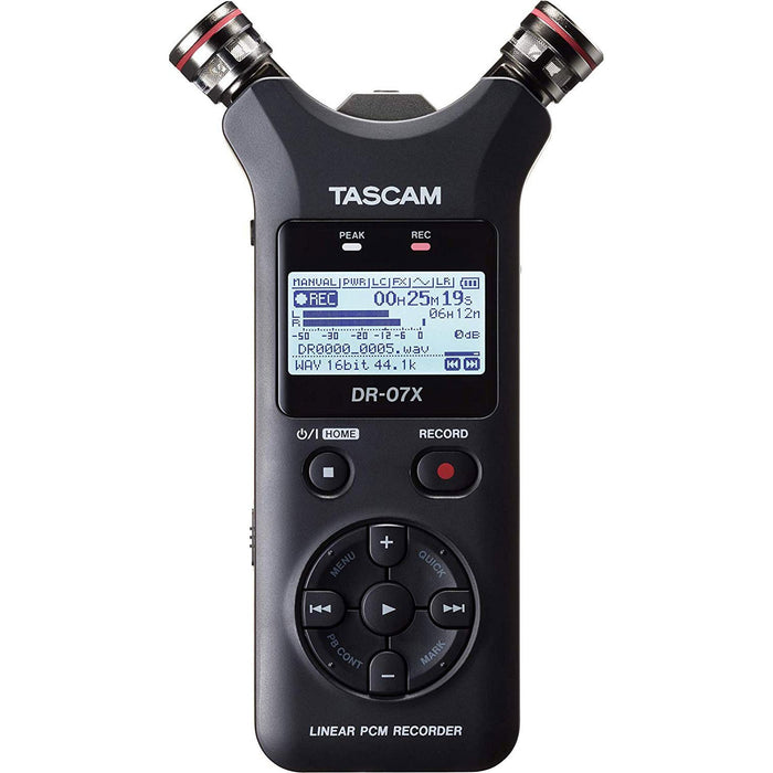 Tascam DR-07X Stereo Handheld Digital Audio Recorder w/ Accessories Bundle