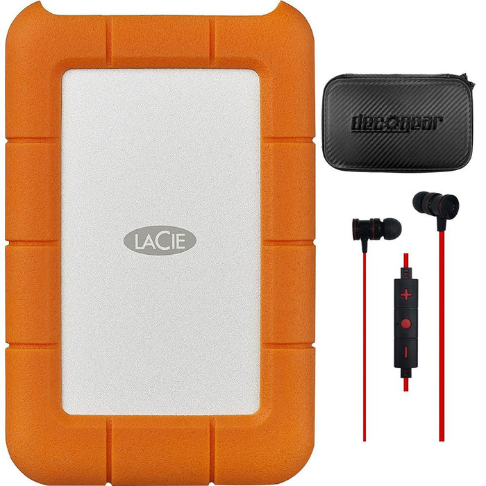 Seagate Rugged USB-C 5TB External Hard Drive Portable HDD w/ Hard Case + Headphone