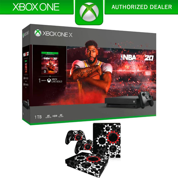 Microsoft Xbox One X 1 TB Console w/ NBA 2K20 & Controller + Vinyl Skin Sticker