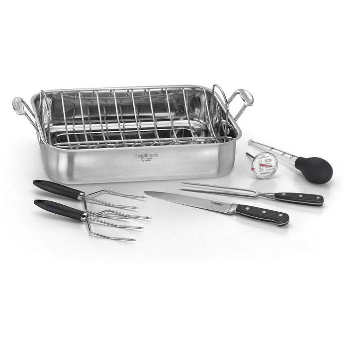 7117-16PS Chef's Classic-16 Stainless Steel Turkey Roaster Pan w Removable  Rack — Beach Camera