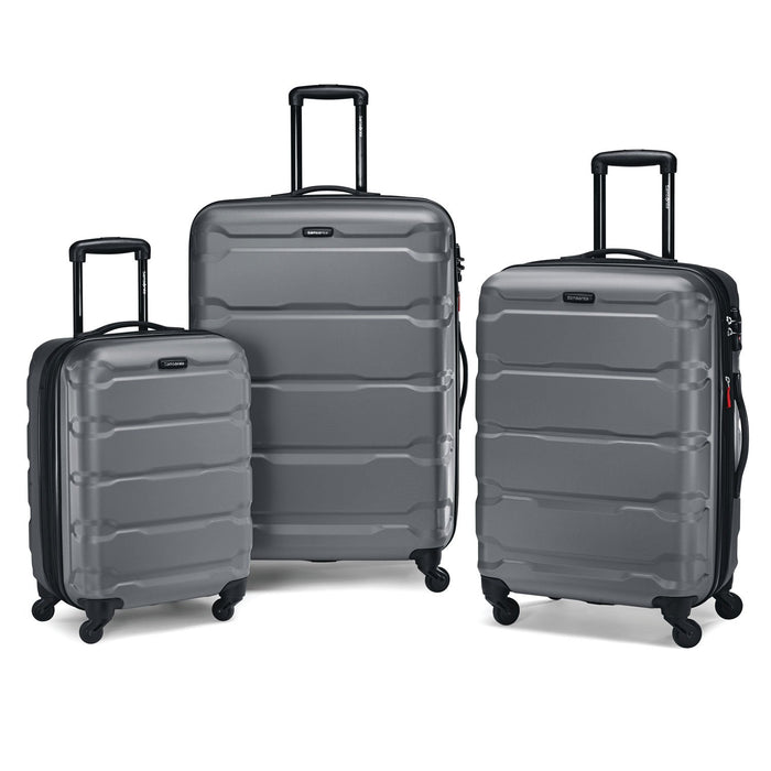 Samsonite Omni Hardside Nested Luggage Spinner Set, Charcoal w/ 10pc Accessory Kit