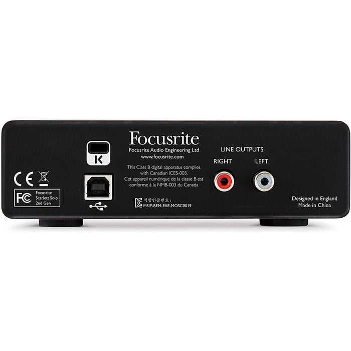 Focusrite Scarlett Solo USB Audio Interface (2nd Generation) w/Pro Tools - OPEN BOX