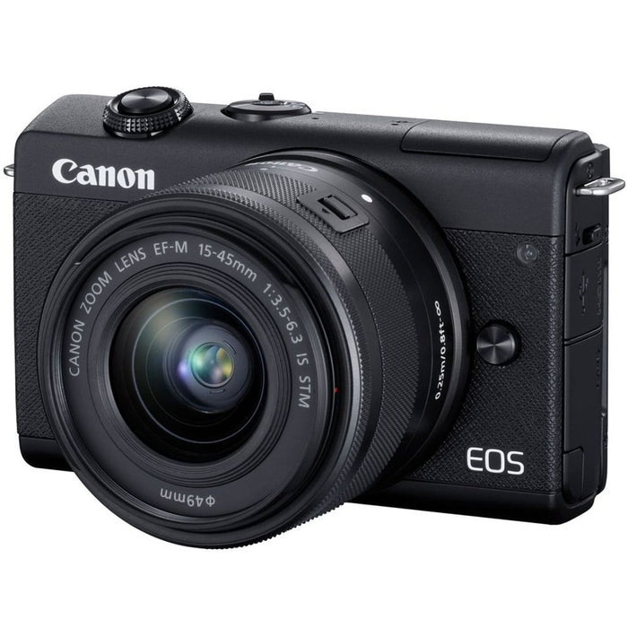 Canon EOS M200 Mirrorless Digital Camera + 15-45mm IS STM Lens Vlogger Bundle BK