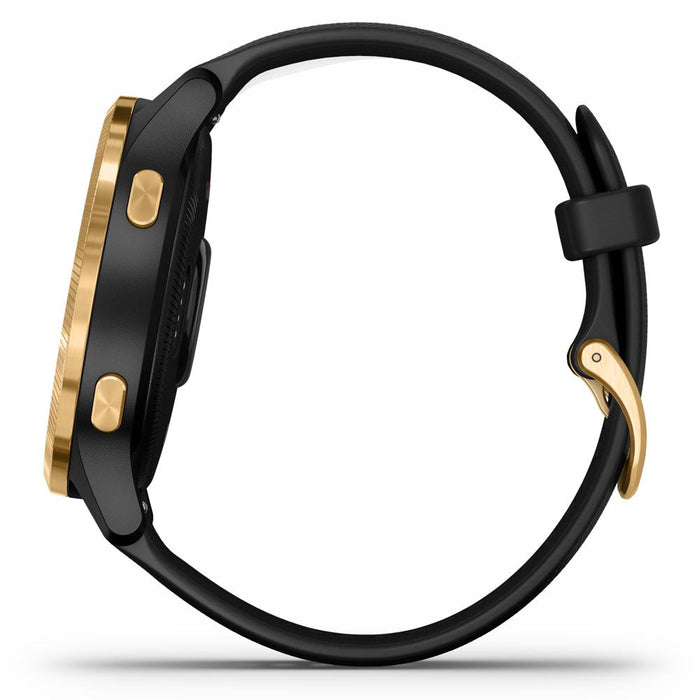 Garmin Venu Amoled GPS Smartwatch (Gold,Black Band) + Wireless Headphones & More Bundle