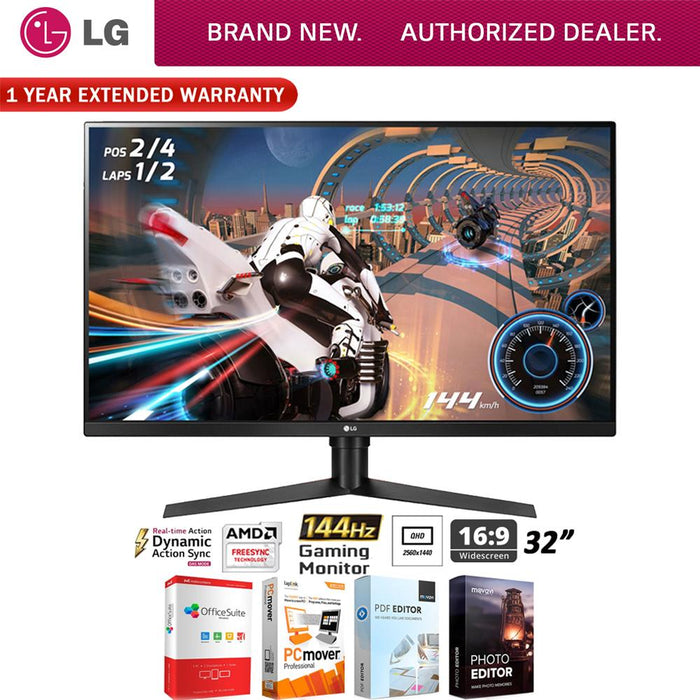 LG 32" Class QHD Gaming Monitor with FreeSync (32GK650F-B) + Extended Warranty Pack