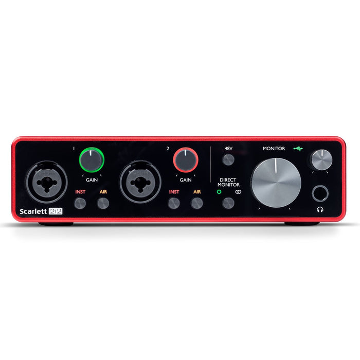 Focusrite Scarlett 2i2 (3rd Gen) USB Audio Interface with Deco Gear Pro Recording Bundle