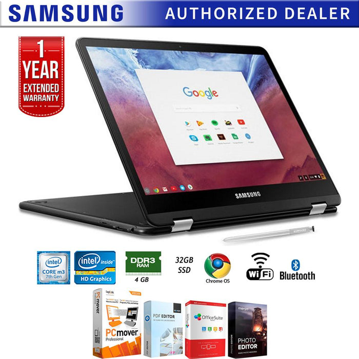 Samsung Chromebook Pro 12.3" Intel M3-6Y30 2-in-1 Tablet+Software+Warranty Bundle