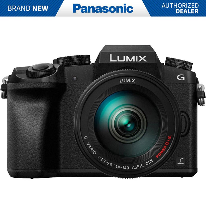 Panasonic LUMIX G7 Interchangeable Lens 4K Ultra HD Black DSLM Camera with 14-140mm Lens