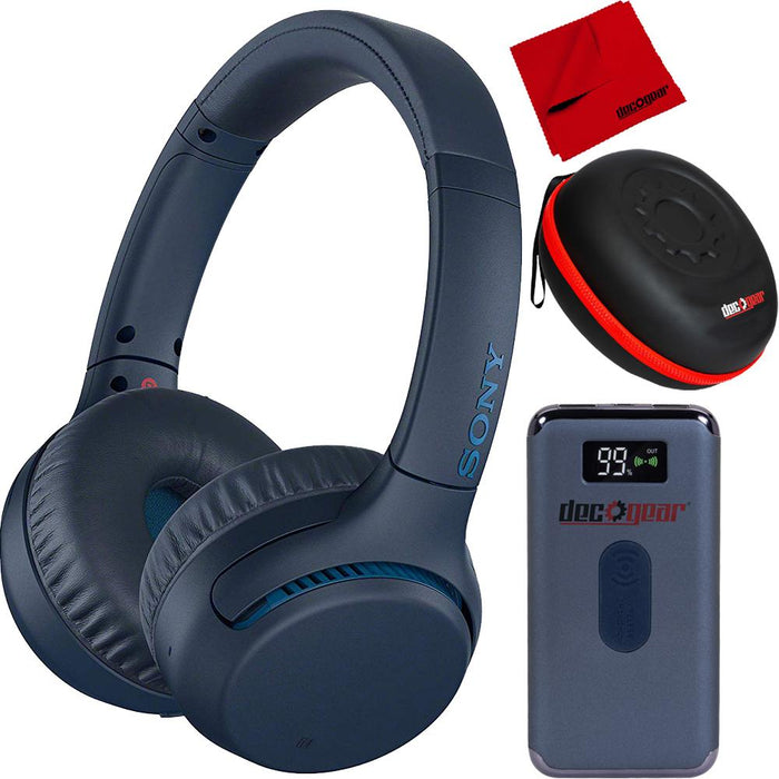 Sony WH-XB700 EXTRA BASS Wireless Headphones w/ Deco Gear Case & Power Bank Bundle