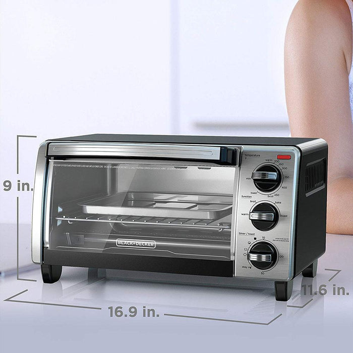 Black & Decker B&D 4 Slice Toaster Oven SSBlk - Open Box