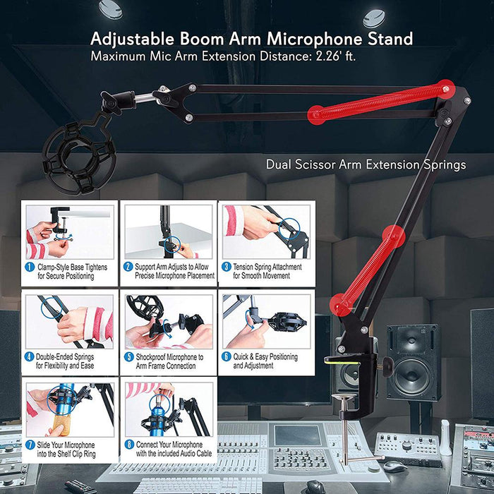 General Brand Microphone Suspension With Boom Scissor Arm Stand - Open Box