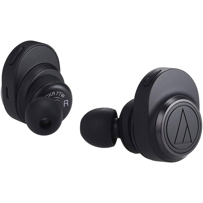 Audio-Technica ATH-CKR7TWBK True Wireless In-Ear Headphones w/ Deco Gear Accessories Bundle