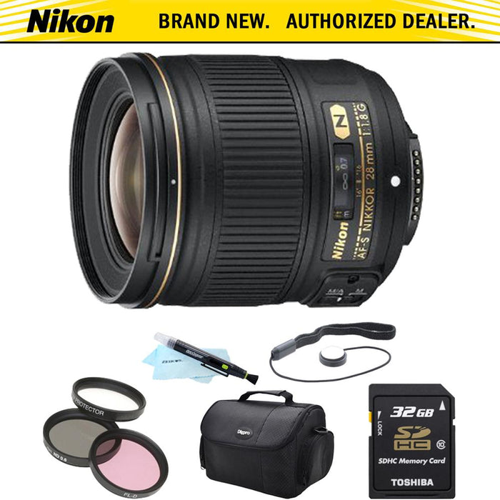 Nikon AF-S NIKKOR 28mm f/1.8G Lens w/ Nikon 5-Year USA Warranty Pro Kit