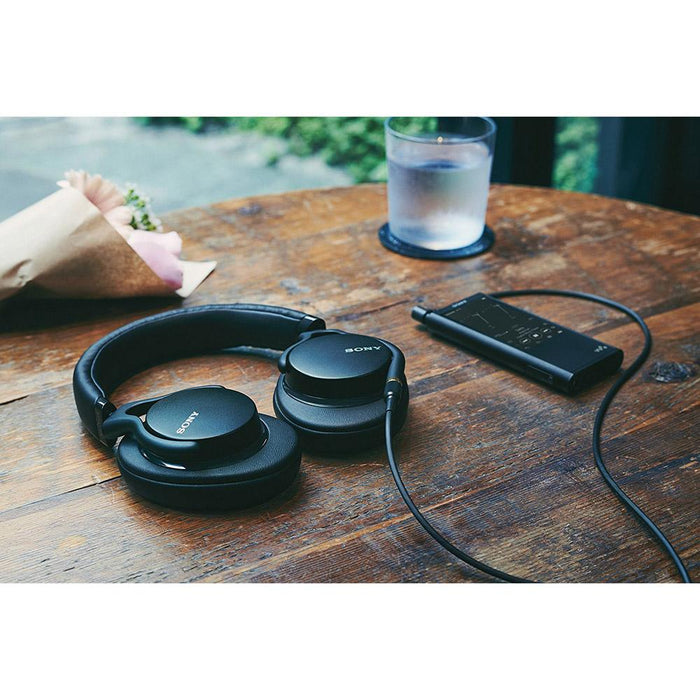 Sony MDR1AM2/B High Resolution Audio Overhead Headphones with Deco Gear Audio Bundle