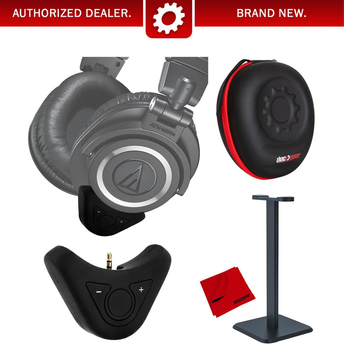 Deco Gear Bluetooth Adapter for Audio-Technica M50X Studio Headphones w/ Deco Gear Bundle