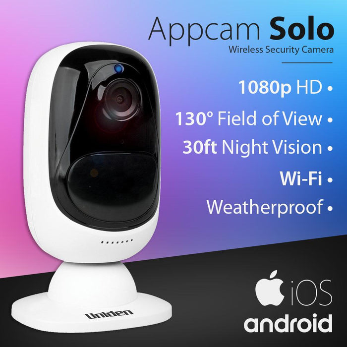 Uniden Appcam Solo 1080p Wireless Security Camera (ACS1SGL) with Deco Gear Shelf Bundle