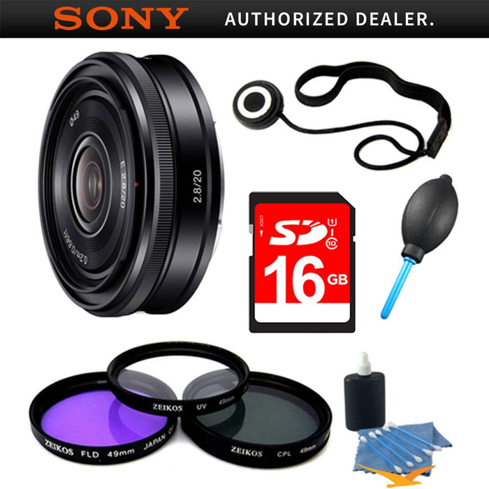 Sony SEL20F28 E-mount 20mm F2.8 Prime Lens 16GB Bundle