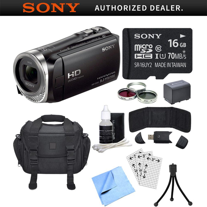 Sony HDR-CX455/B Full HD Handycam Camcorder with Exmor R CMOS Sensor Bundle