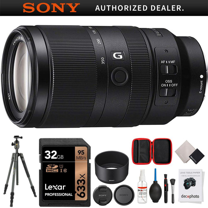 Sony E 70-350mm F4.5-6.3 G OSS Super-Telephoto Lens w/ Vanguard Tripod Bundle