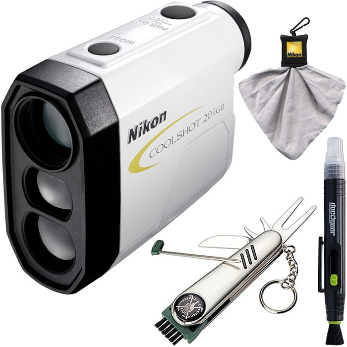 Nikon COOLSHOT 20i GII Golf Laser Rangefinder & Deco Essentials 7-in-1 Golf Tool +More