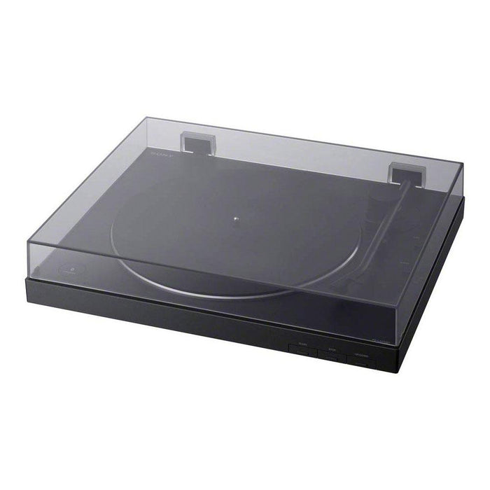 Sony PS-LX310BT Hi-Res Belt-Drive USB Turntable, Black w/ Receiver + Speaker Bundle