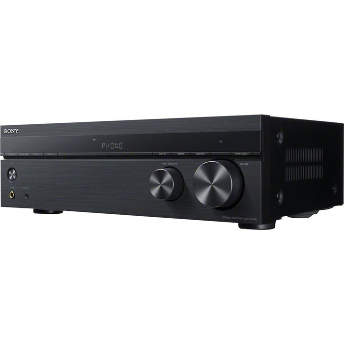 Sony PS-LX310BT Hi-Res Belt-Drive USB Turntable, Black w/ Receiver + Speaker Bundle