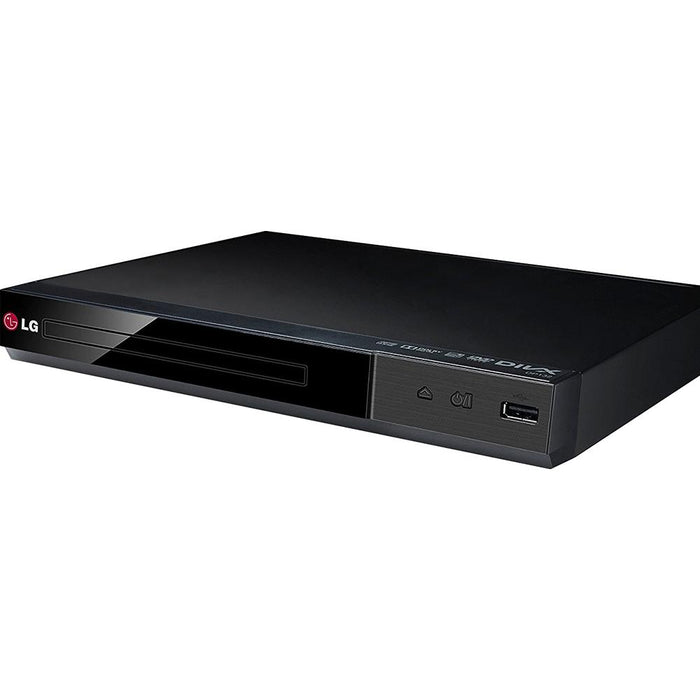 LG DVD Player, USB Direct Recording, Playback + HDMI Cable + 6" Microfiber Cloth