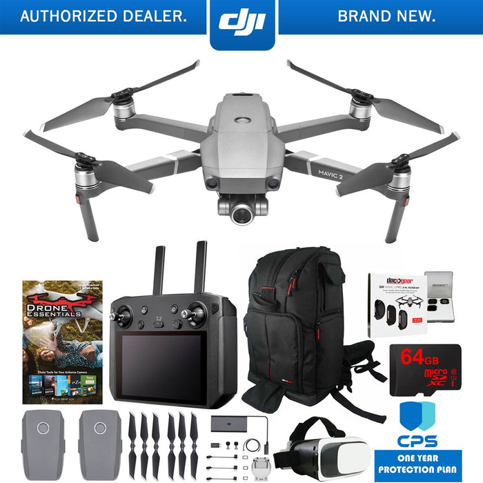 DJI Mavic 2 Zoom Drone with 24-48mm Lens Camera & Smart Controller Max Flight Bundle