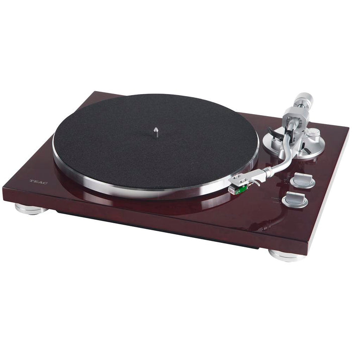 Teac TN-400S Belt-driven Turntable with S-Shaped Tonearm - Gloss Cherry - Open Box