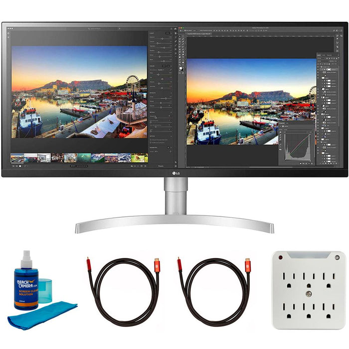 LG 34" UltraWide IPS FreeSync LED Monitor 34WL850-W with Cleaning Bundle