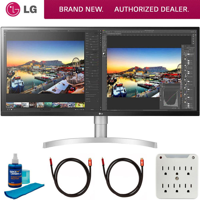 LG 34" UltraWide IPS FreeSync LED Monitor 34WL850-W with Cleaning Bundle
