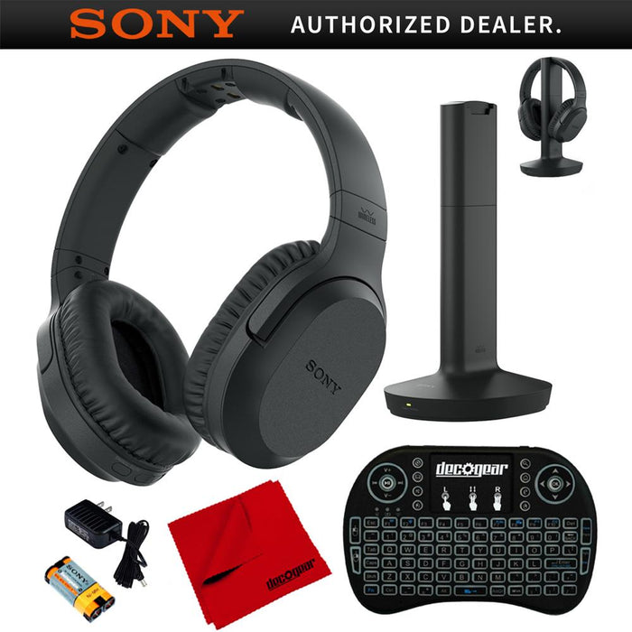 Sony RF400 Wireless Home Theater Headphones w/ Deco Gear Accessories Bundle