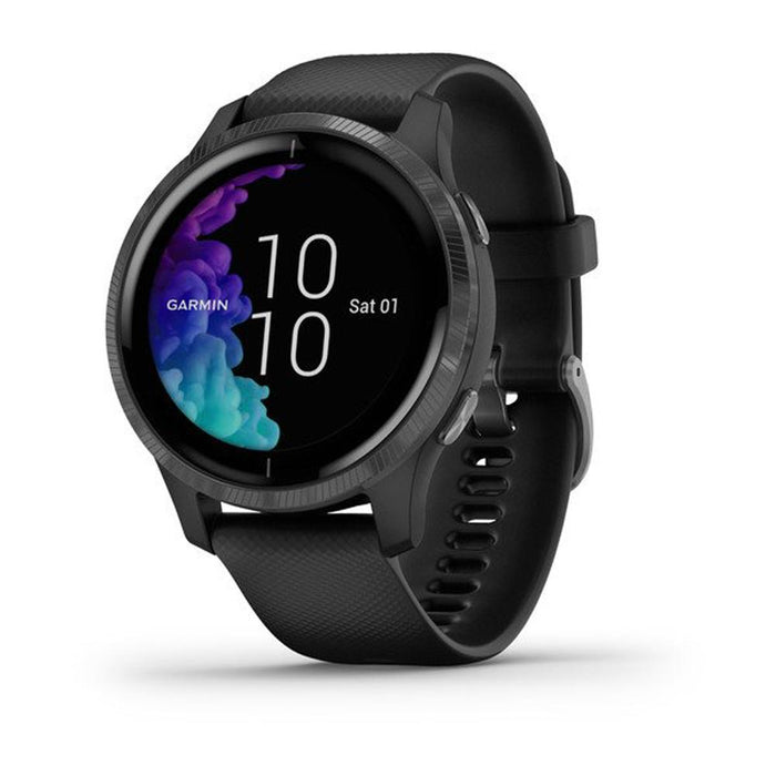 Garmin Venu Amoled GPS Smartwatch (Black) with Deco Gear Earbuds and Screen Protectors