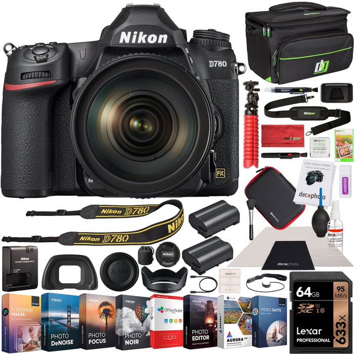 Nikon D780 Full Frame DSLR Digital SLR 4K FX Camera With 24-120mm VR Lens Pro Bundle