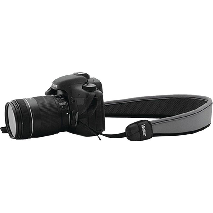 Vivitar Neoprene SLR Camera Adjustable Neck/Shoulder Strap, Gray - viv-slr-stp-gry