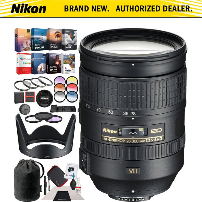 Nikon AF-S NIKKOR 28-300mm f/3.5-5.6G ED VR Lens 2191 for DSLR Cameras + Filter Kit