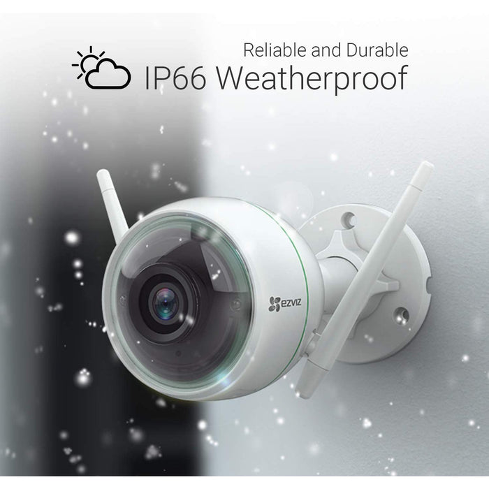 EZVIZ DP1 Lookout HD Video Smart Home Doorbell Security Viewer & 2x Outdoor Camera Kit