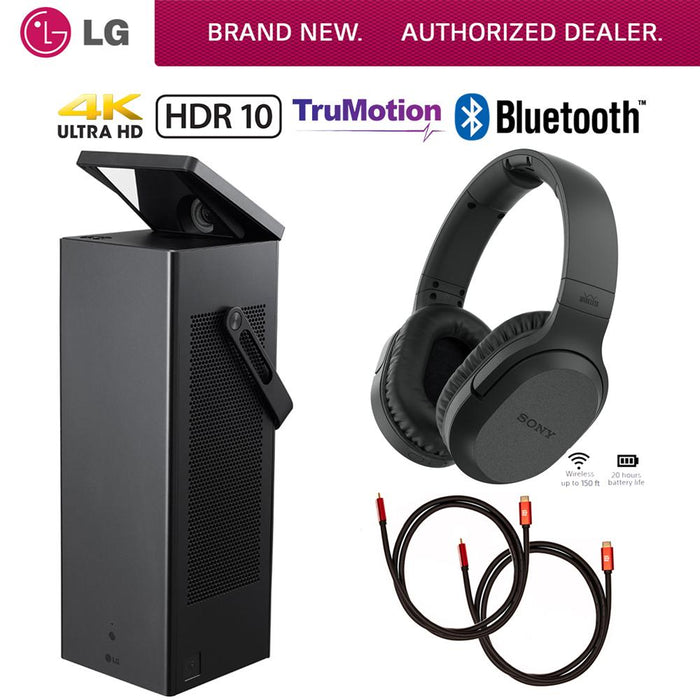 LG HU80KA 4K UHD Laser Smart Home Theater Projector w/ Sony Headphones Bundle