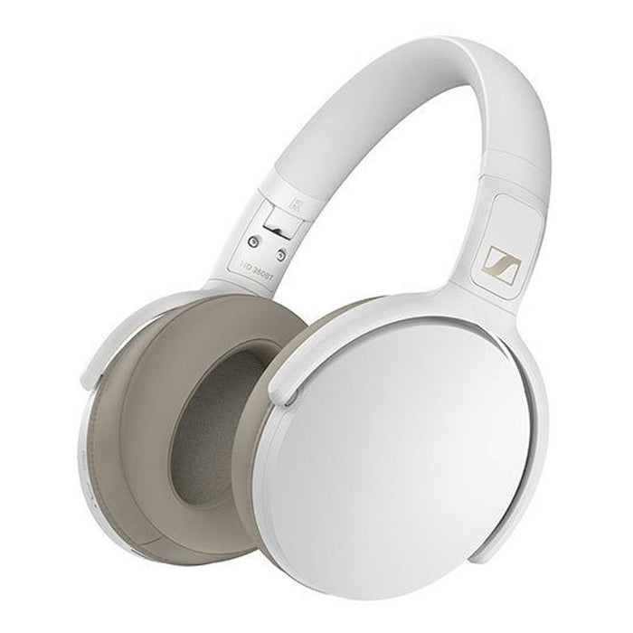 Sennheiser HD 350BT Bluetooth Around Ear Headphones White + Wood Headphone Stand