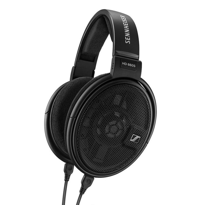 Sennheiser HD 660 S Open-Back Dynamic Headphones Black + Wood Headphone Stand