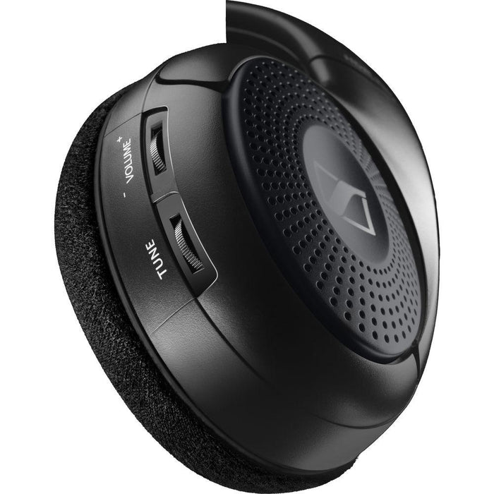 Sennheiser RS 135 Wireless Stereo Headphone System Black + Wood Headphone Stand