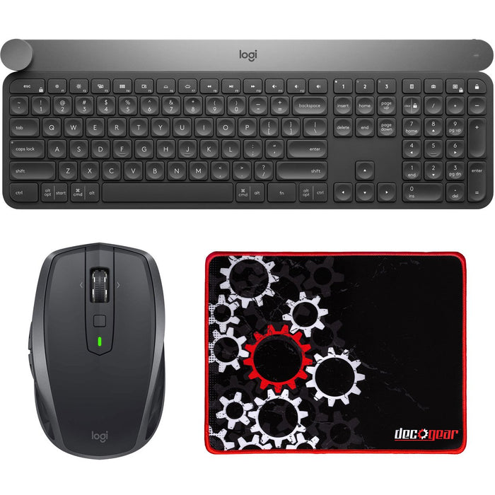 Logitech Craft - Wireless Keyboard and MX Anywhere 2S Mouse and Deco Gear Pad Bundle