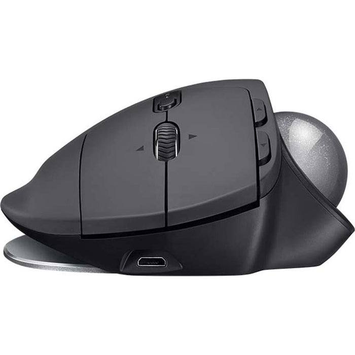 Logitech MX Ergo Wireless Trackball Mouse Graphite + Wrist Rest Pad & Mouse Pad