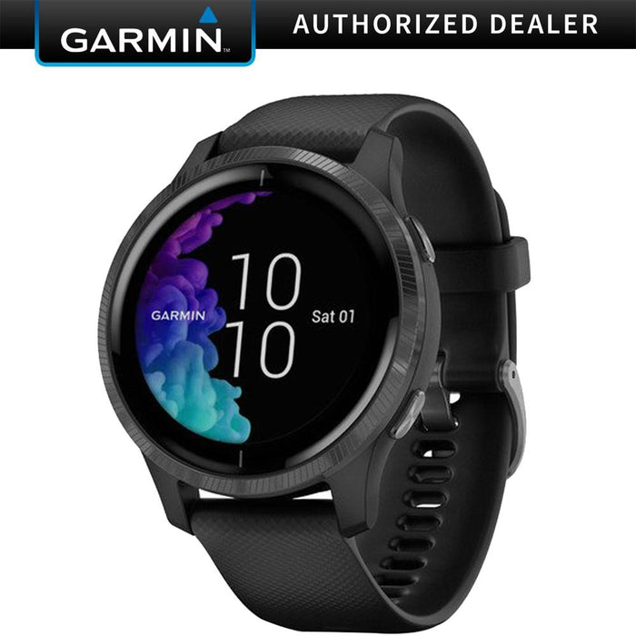 Garmin Venu Amoled GPS Smartwatch - Black with Slate Hardware (010-02173-11)